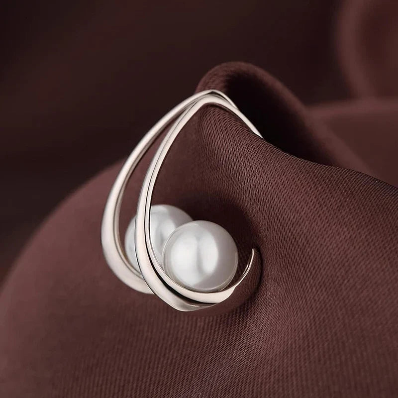 Huitan Simulated Pearl Drop Earrings – Elegant Women's Jewelry