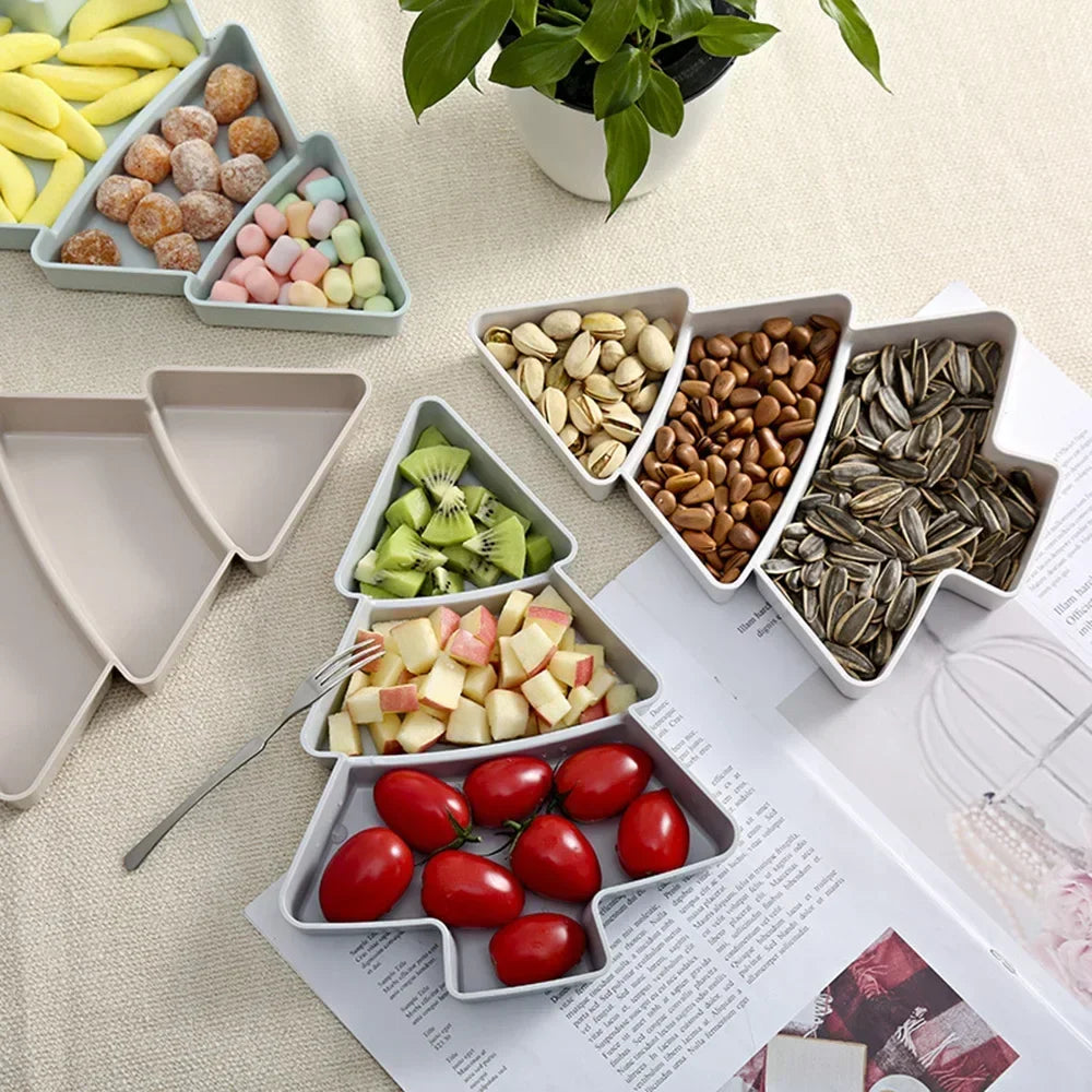 Christmas Tree Snack Tray – Nut, Candy & Fruit Serving Dish