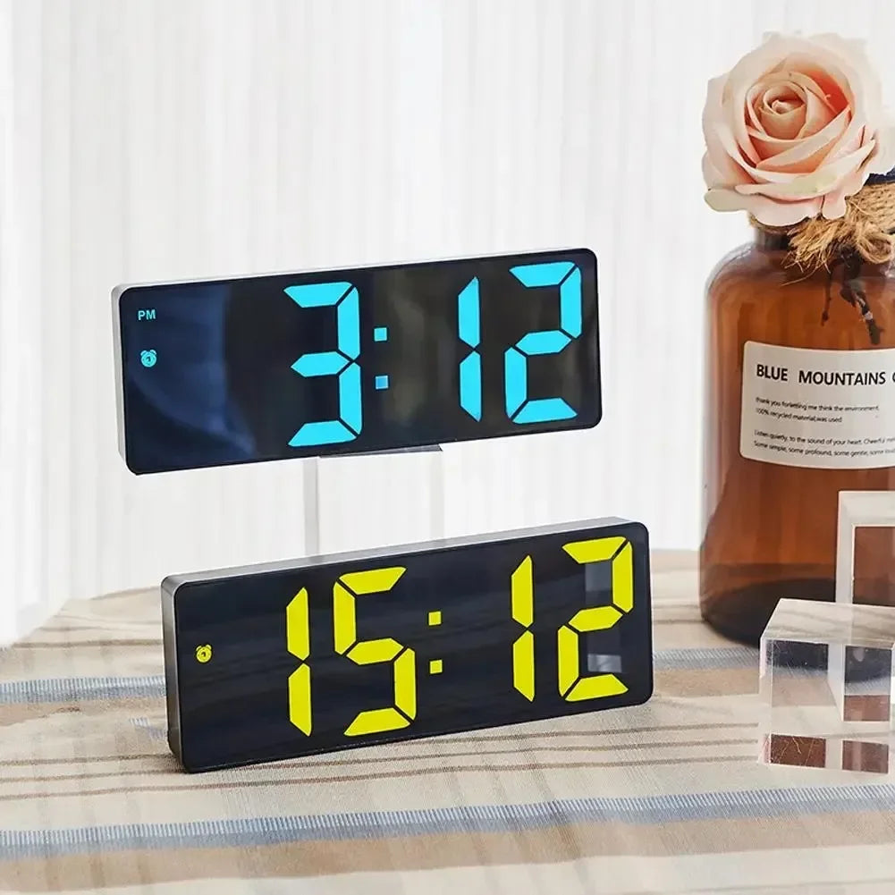 Digital LED Alarm Clock | Voice Control, Night Mode & Snooze