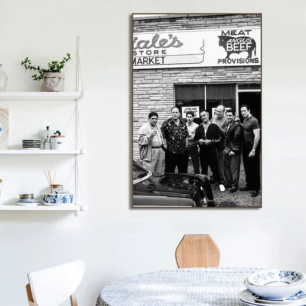 Sopranos Canvas Poster – Vintage TV Series Wall Art Print