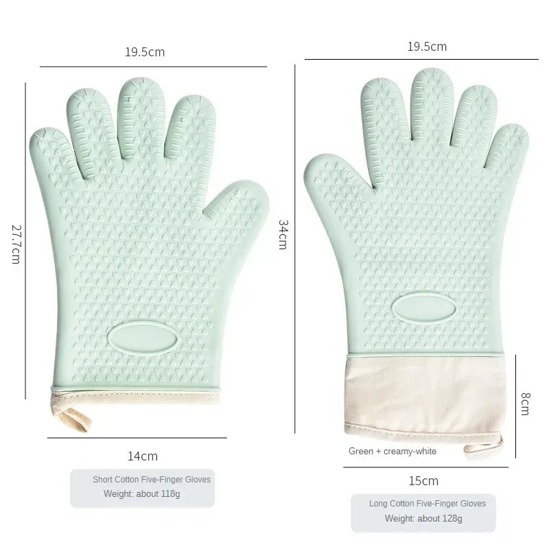 BBQ Oven Gloves | Anti-Slip Heat-Resistant Silicone 300°C