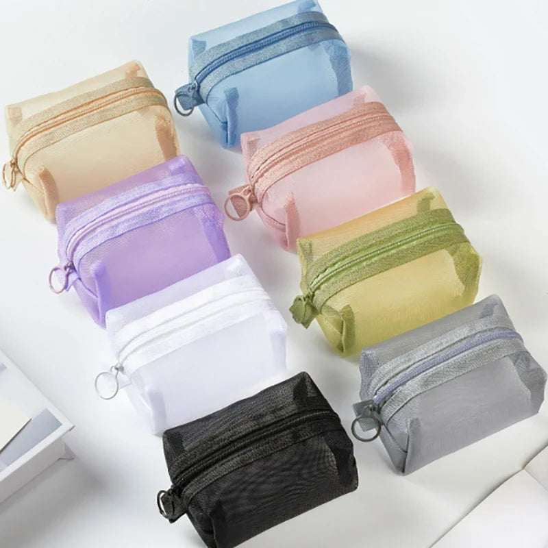 Breathable Mesh Zipper Pouch | Mini Travel & Makeup Bag