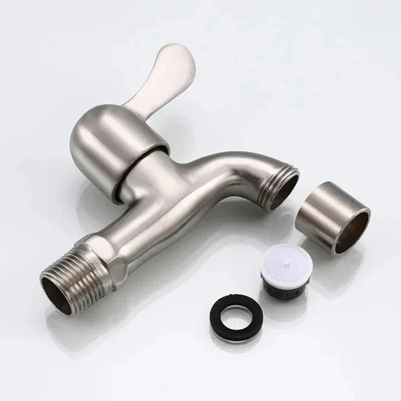 304 Stainless Steel Wall Mount Single Cold Faucet | Matte Finish