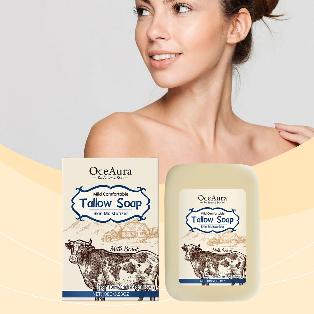 OCEAURA Beef Tallow Soap Bar – Sensitive Skin, 100g