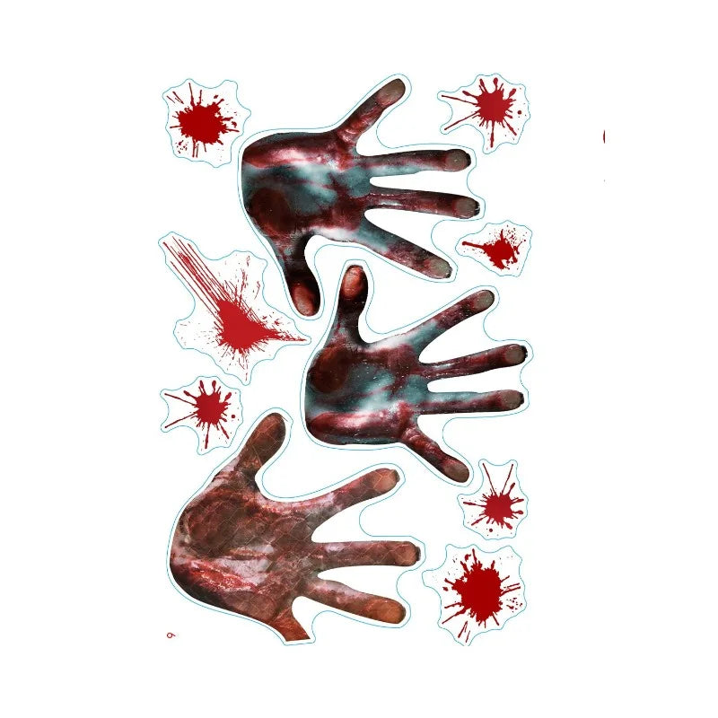 Halloween Decoration Horror Bloodstain Wall Sticker Handprint Blood