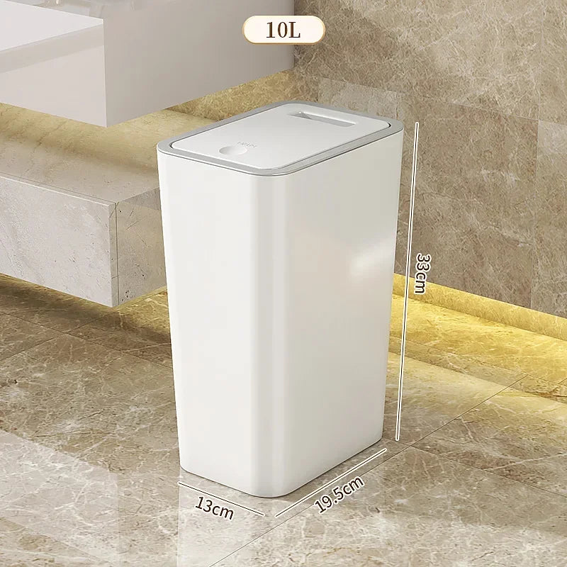 10L Odor-Proof Pet-Resistant Trash Can | Kitchen & Bathroom Bin
