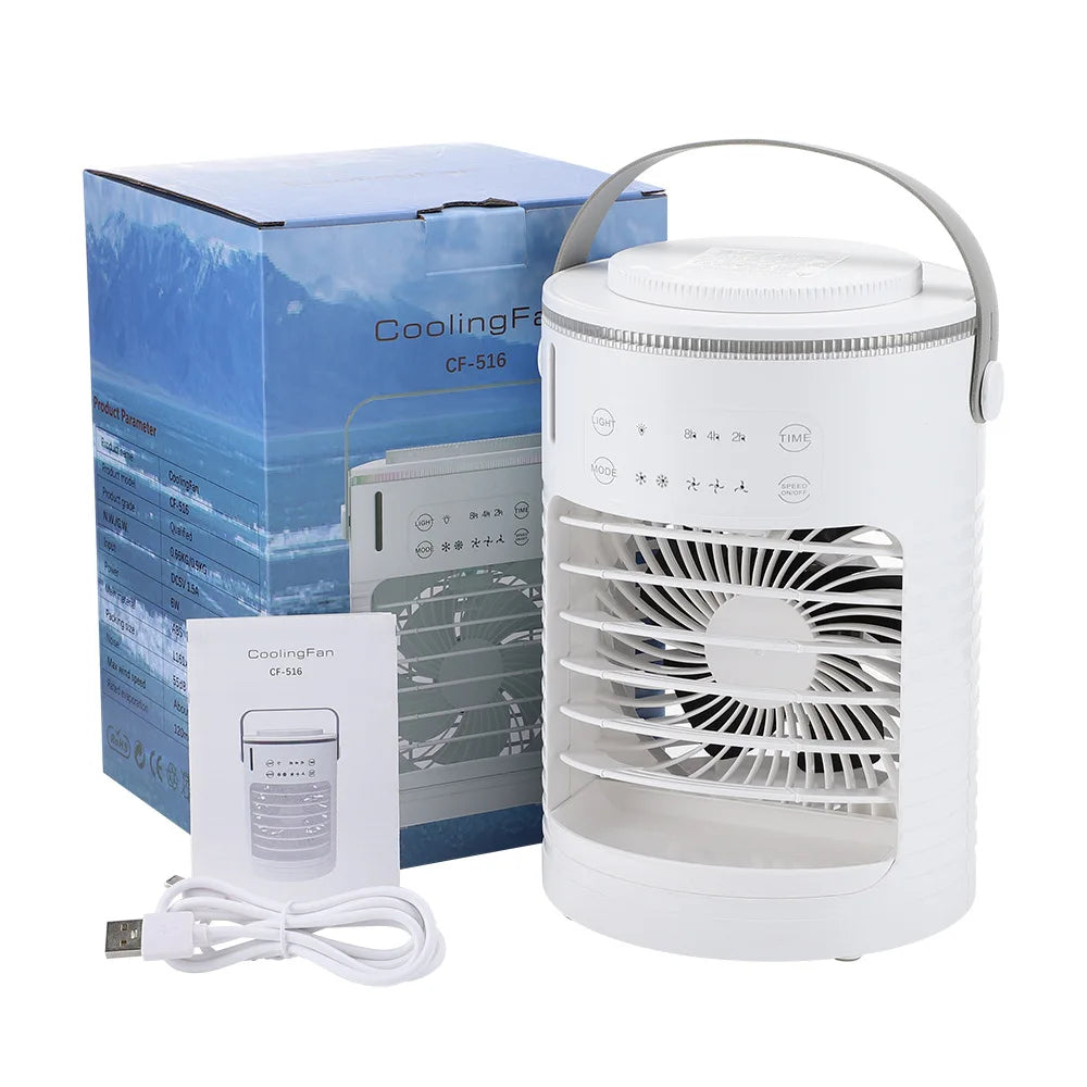 URGGU USB Desktop Misting Fan – 3-Speed Cool Air Humidifier