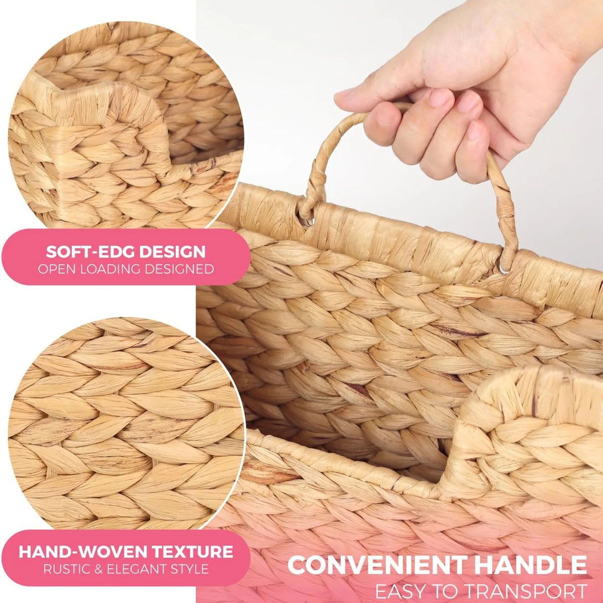 Boho Woven Wall Hanging Basket & Rattan Magazine Holder