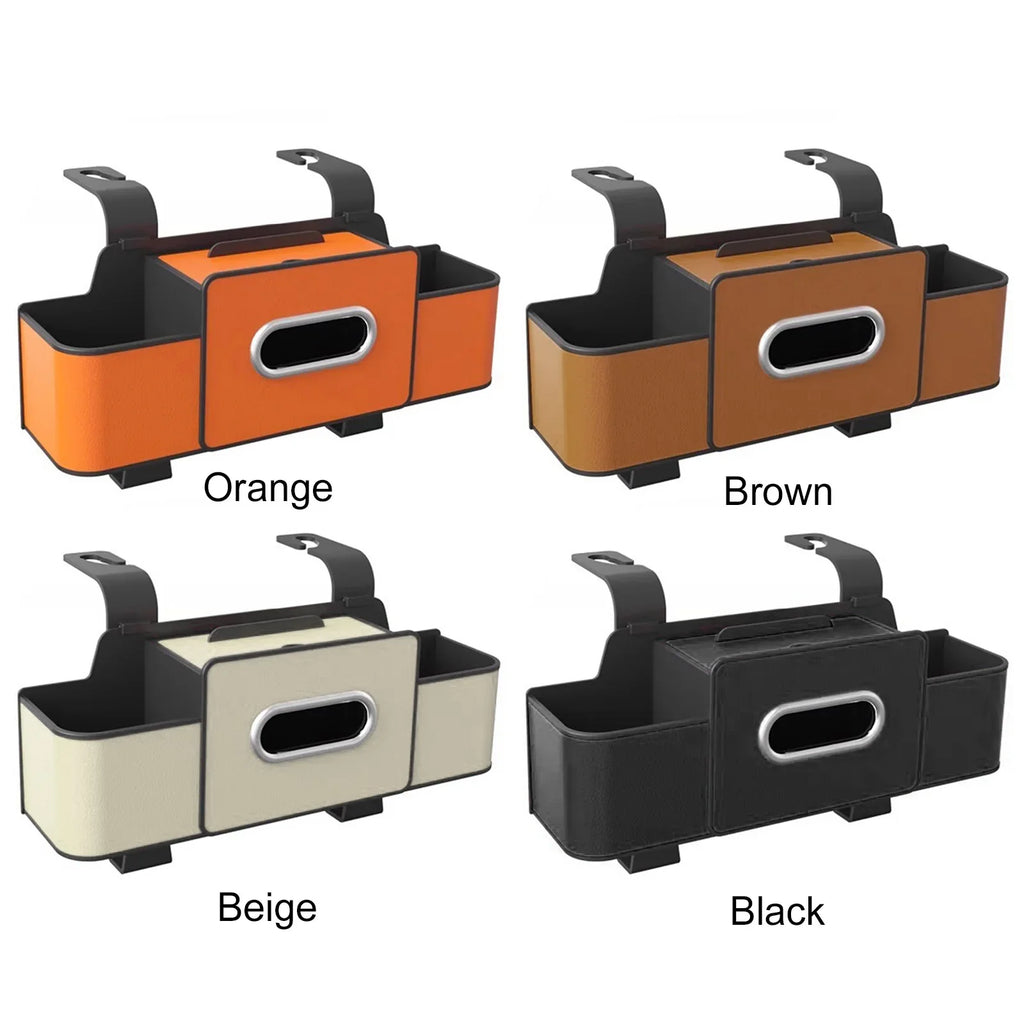 Car Headrest Backseat Organizer Cup Holder Tissue Box Hooks Vehicle