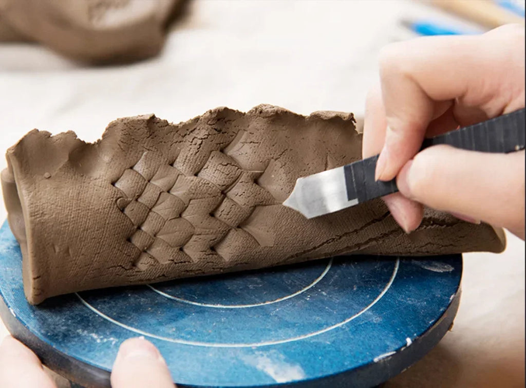 Dragon & Fish Scale Texture Blade | Pottery Carving Tool