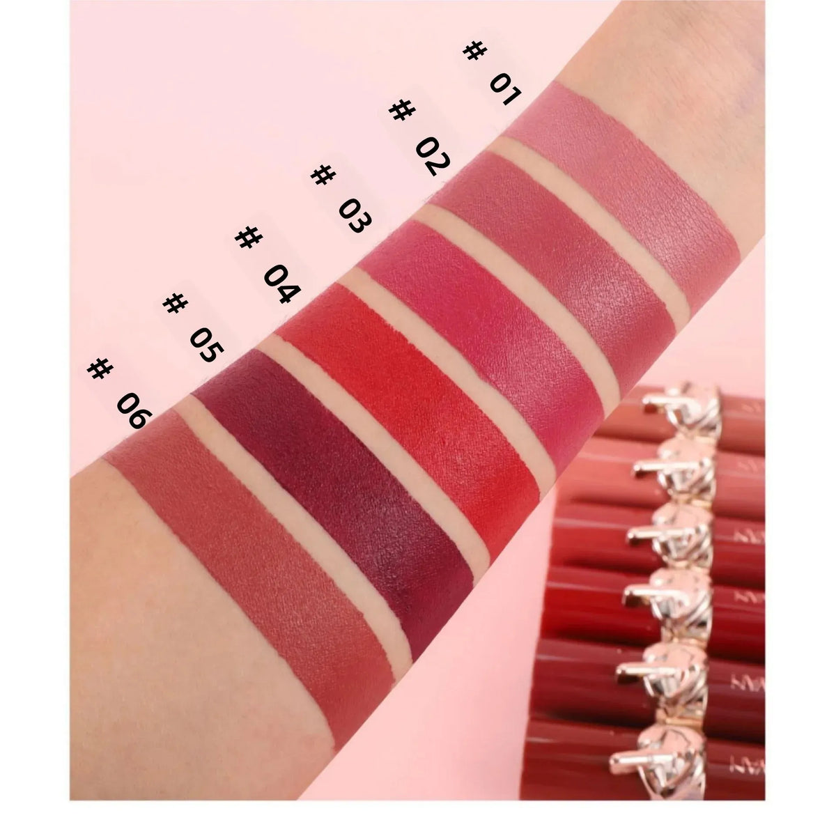HANDAIYAN Velvet Matte Lipstick Set – 6pc Waterproof High Pigment