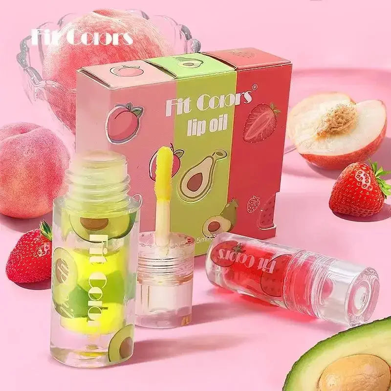 Fit Colors 3-Piece Vegan Lip Gloss Set – Fruit Scented Lip Oil