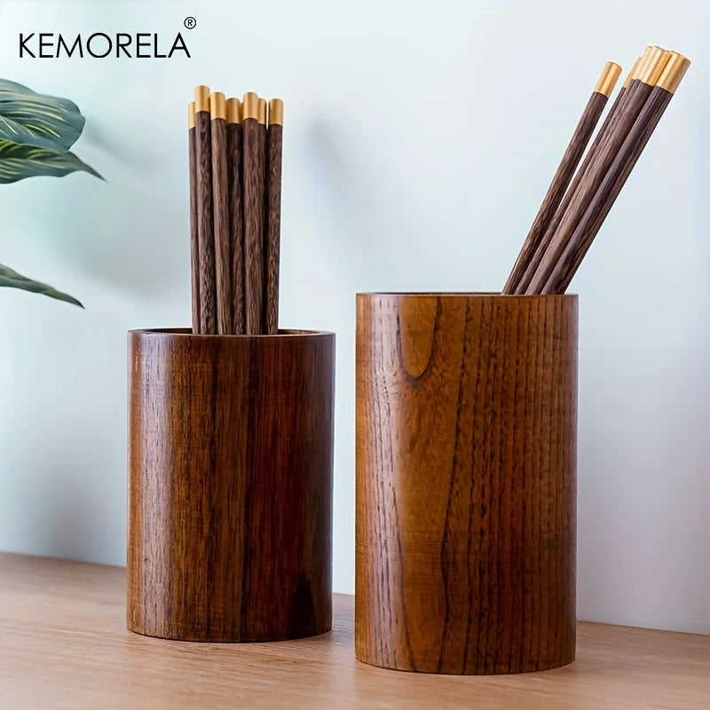 KEMORELA Wooden Chopstick & Utensil Holder Organizer