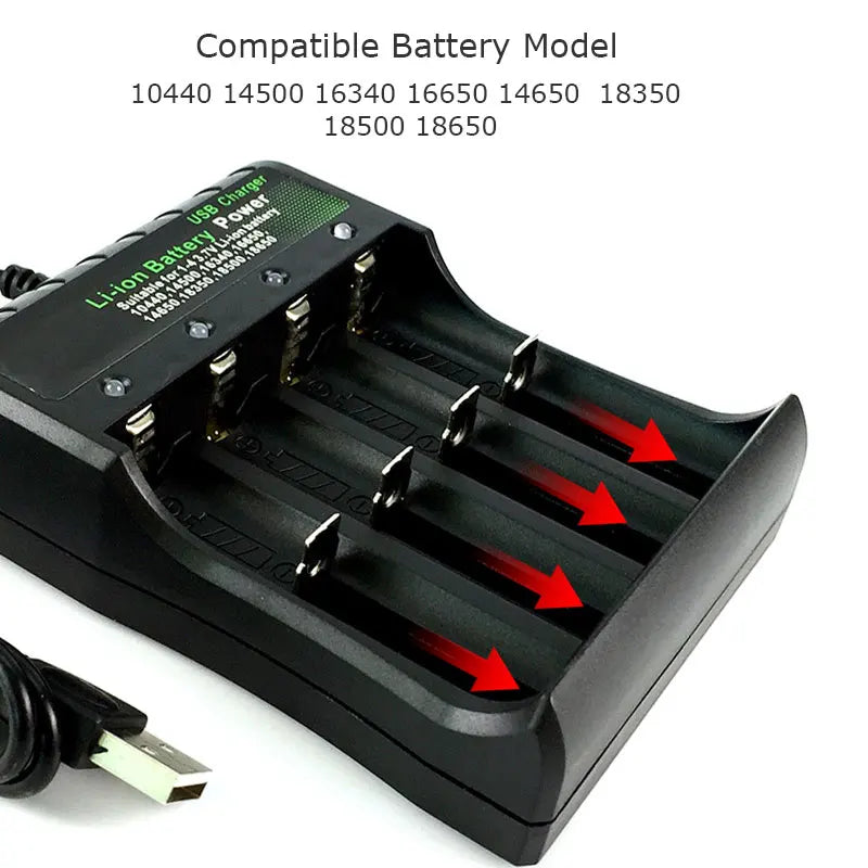 18650 Battery Charger – 1/2/4 Slot Smart Li-ion Charger