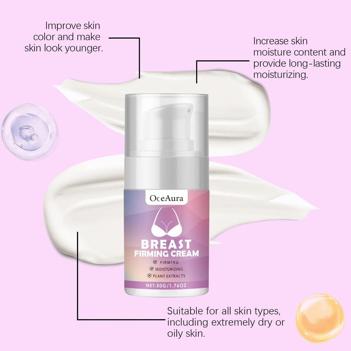 OceAura Bust Firming & Lifting Cream | Collagen 50g