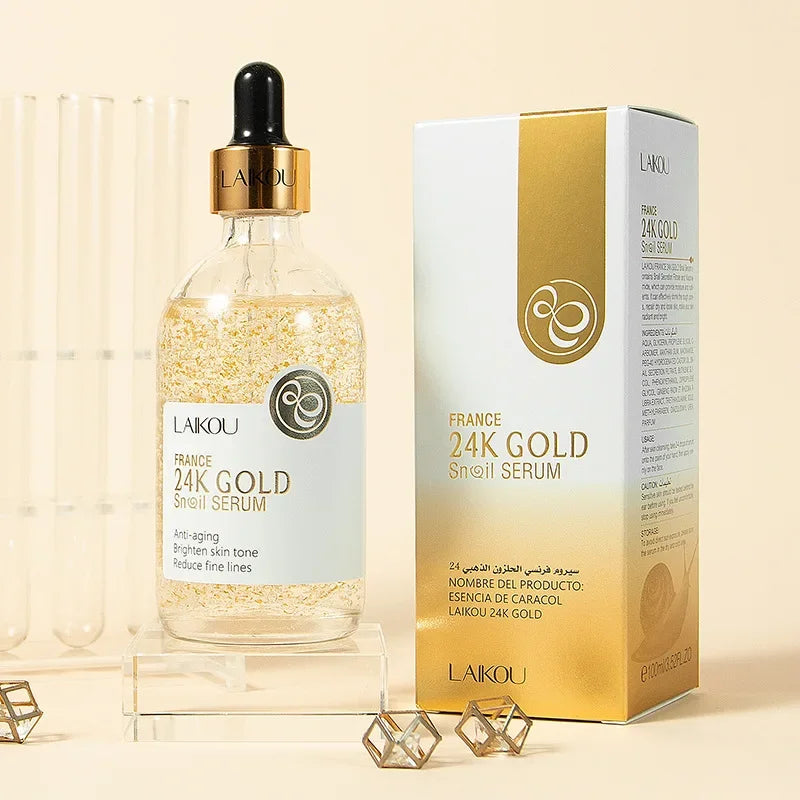 LAIKOU 24K Gold Snail Face Serum 100ml – Brighten & Firm