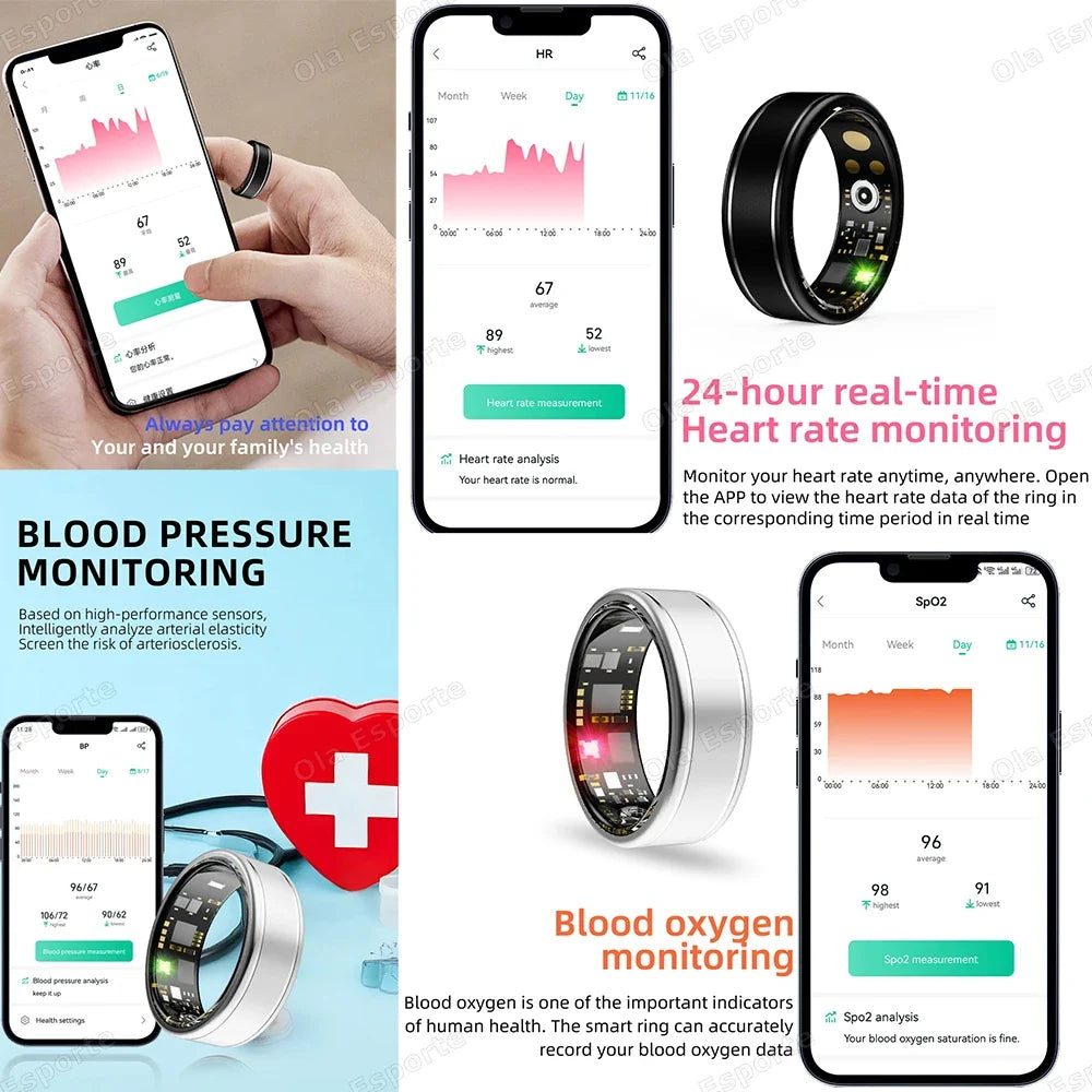 Smart Ring Fitness & Health Tracker | Heart Rate, SpO2, Sleep