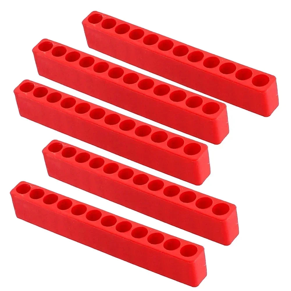 5-Pack 12-Hole Hex Bit Organizer – 1/4" Screwdriver Bit Holder