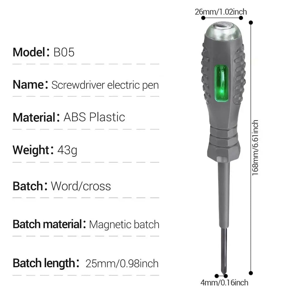 2-in-1 Voltage Tester Screwdriver with LED Light Display