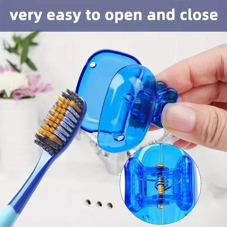 Portable Toothbrush Travel Caps & Storage Box – 5 Pack