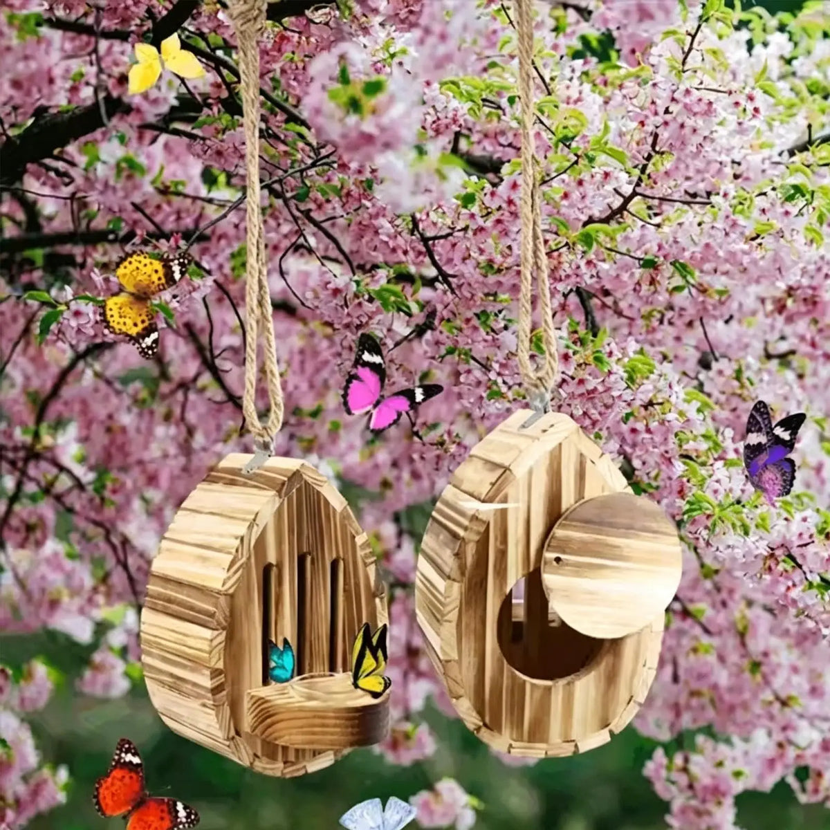 Wooden Teardrop Butterfly House | Outdoor Garden Decor