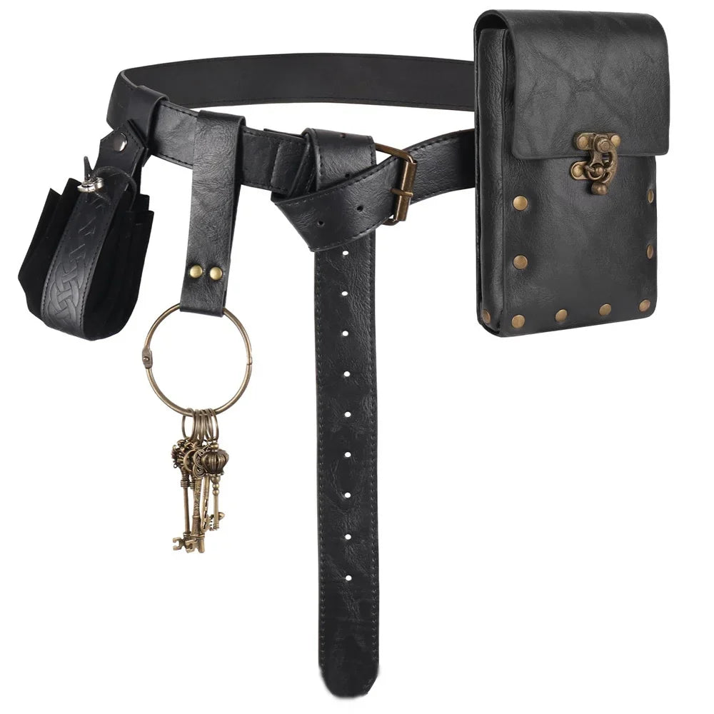 Cosplay Medieval Retro Belt Viking Knight Copper Coin Waist Bag