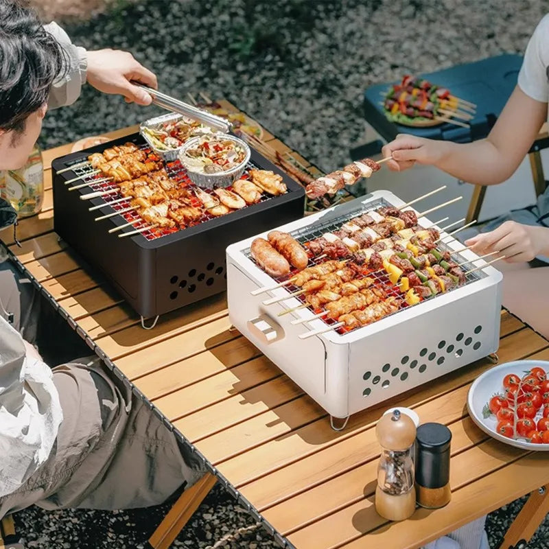 Portable Charcoal BBQ Grill – Non-Stick Stainless Steel Brazier