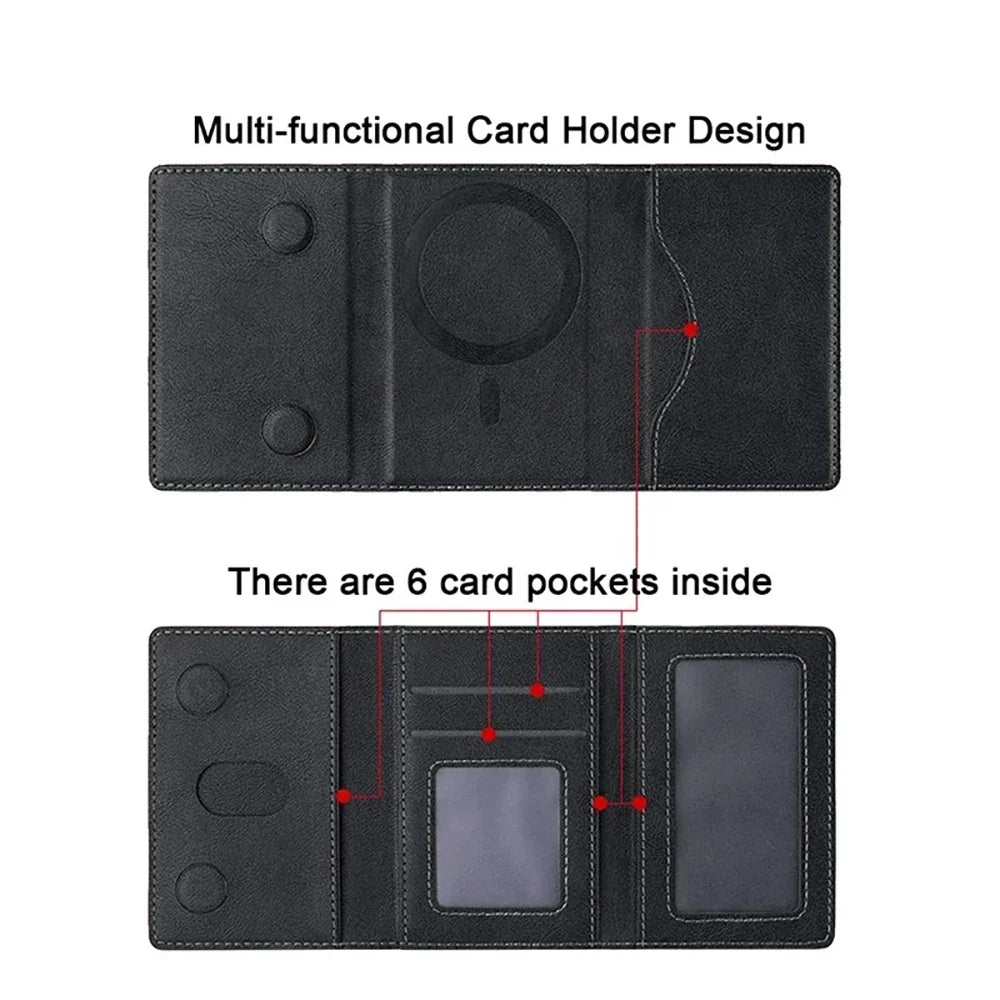 PU Leather Credit Card Holder | Magnetic Snap Business Wallet
