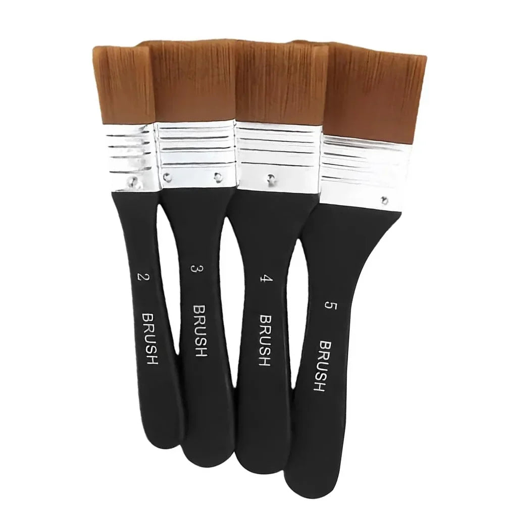 Flat Paint Brushes Set – Acrylic, Oil & Watercolor | Wooden Handle