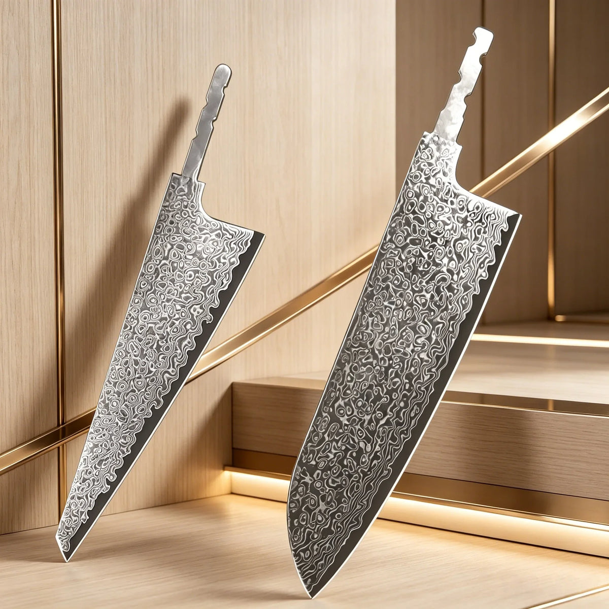 Damascus Steel Cleaver Blade Blank – Hand Forged DIY Knife