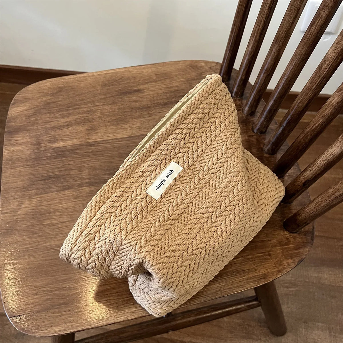 Portable Handwoven Cotton Makeup Bag Artistic Crochet Cosmetic Pouch
