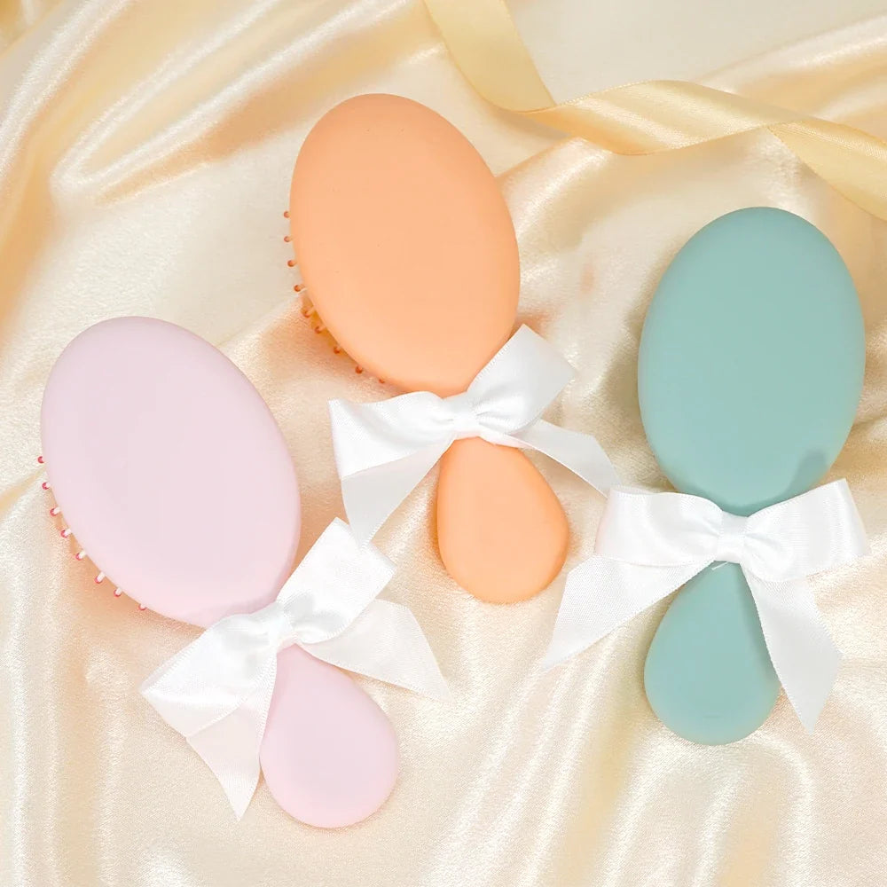 Cute Bowknot Air Cushion Hair Brush – 3 Pastel Colors