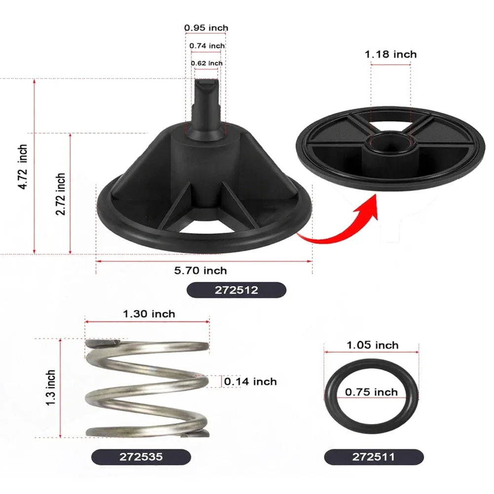 Diverter Gasket Kit for Pentair 272512 Hi-Flow 6-Way Multiport Valve