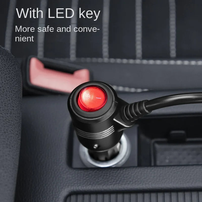 3-in-1 Car Lighter Splitter 180W 12V/24V Fast Charger Adapter