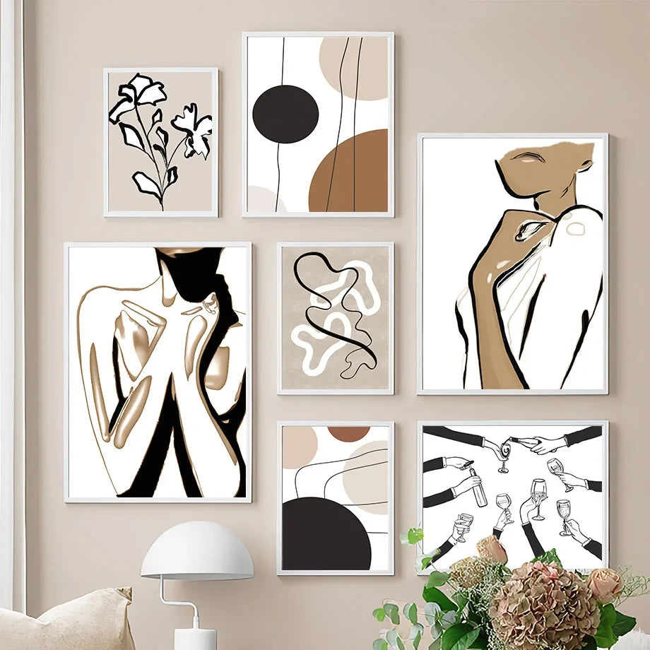Abstract Women Body Canvas Wall Art Print | Modern Home Décor