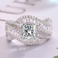 Huitan Women's Iced Out CZ Wedding Ring | Fashion Band