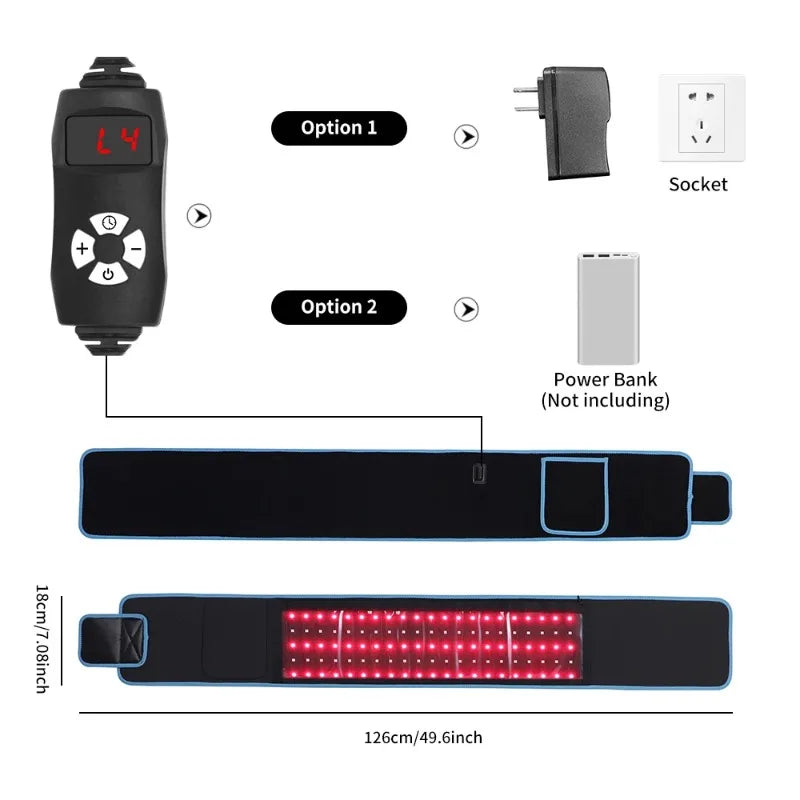 Red Light Therapy Belt 660nm 850nm Near Infrared Wrap