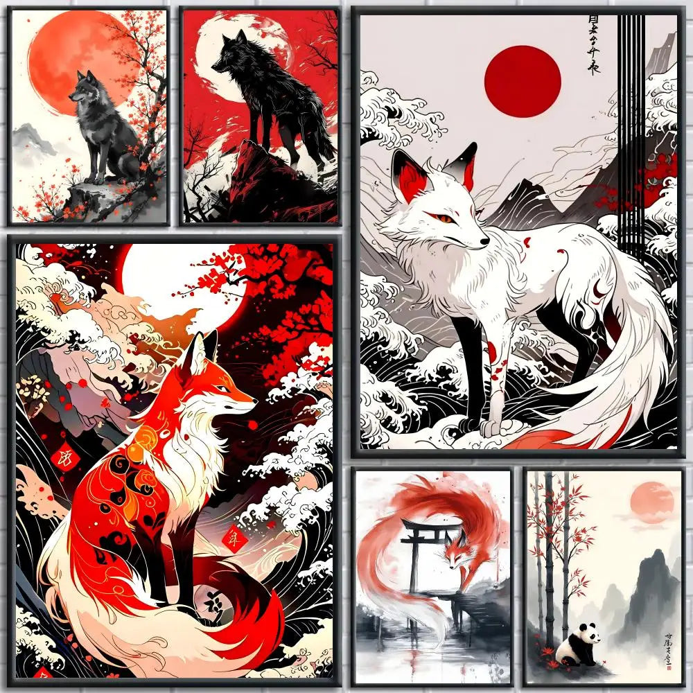 Ink & Wash Animal Wall Sticker Poster – HD Art Mural Decal
