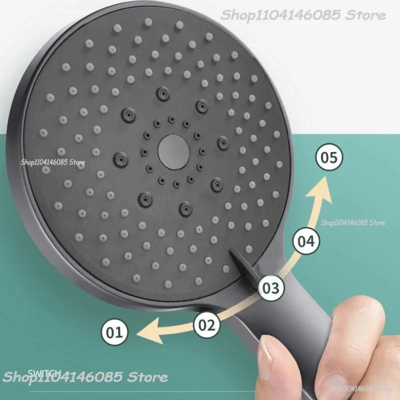 5-Mode High Pressure Handheld Shower Head | Black Water Saving