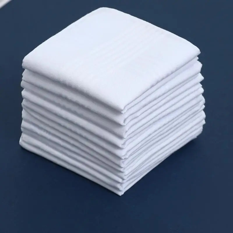 Pure Cotton White Handkerchiefs for Men & Women | 6 or 12 Pack