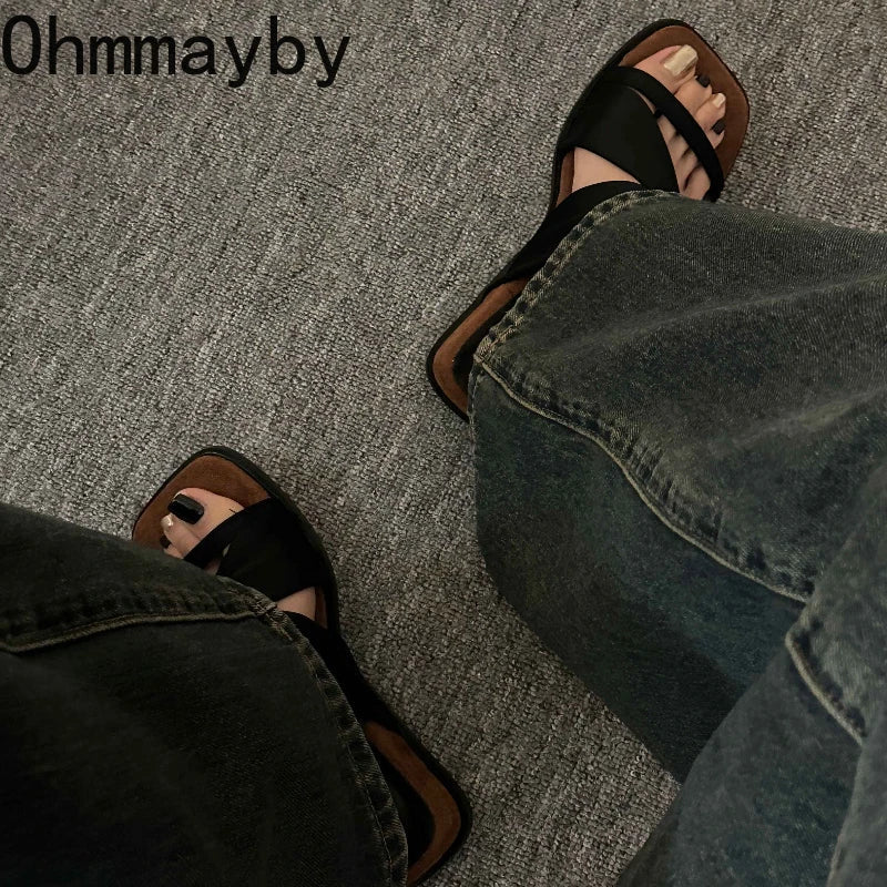 Women's Wedge Platform Slides – Vintage Thick Sole Summer Slippers