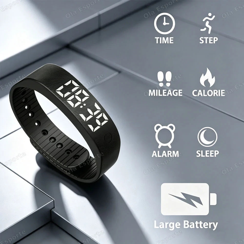 Ola Esporte LED Smart Band – Pedometer, Sleep & Alarm Tracker