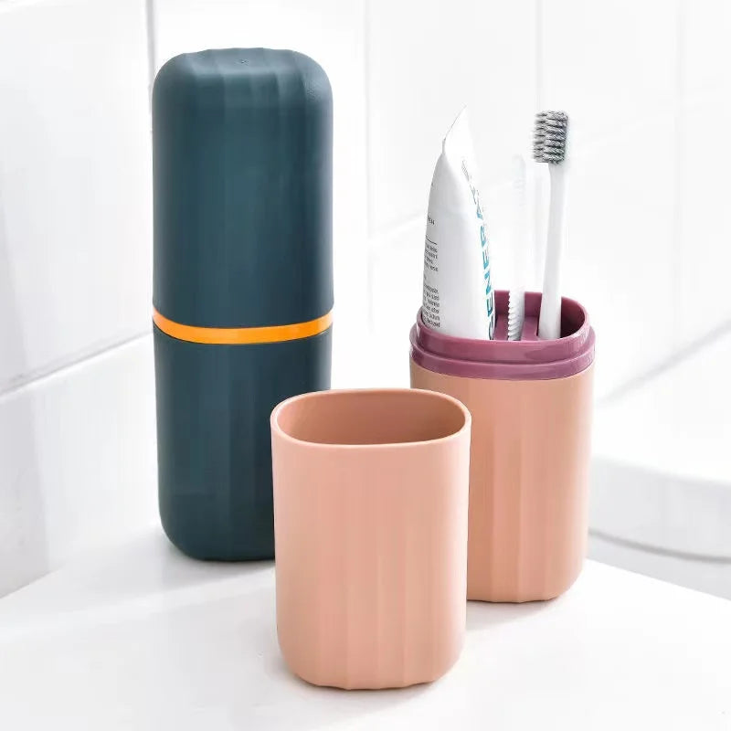 Portable Travel Toothbrush & Toothpaste Storage Set with Cup