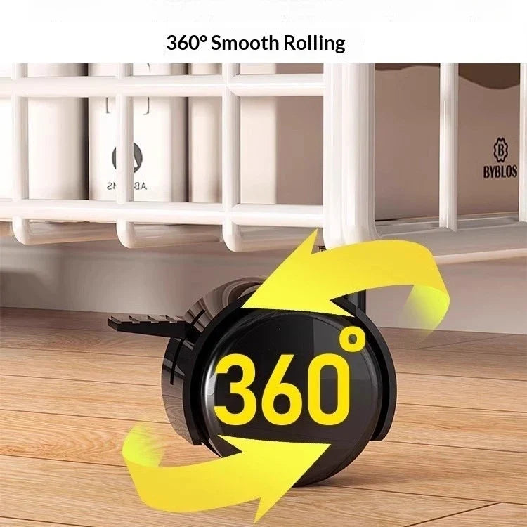 Under Desk Book Organizer – Portable 360° Rotating Storage Box