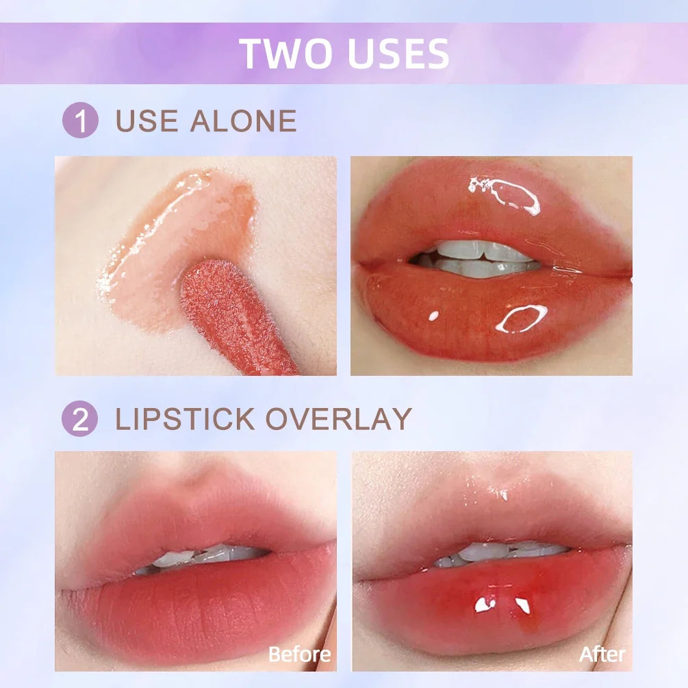 QIBEST Crystal Jelly Lip Oil – Tinted Gloss & Lip Balm