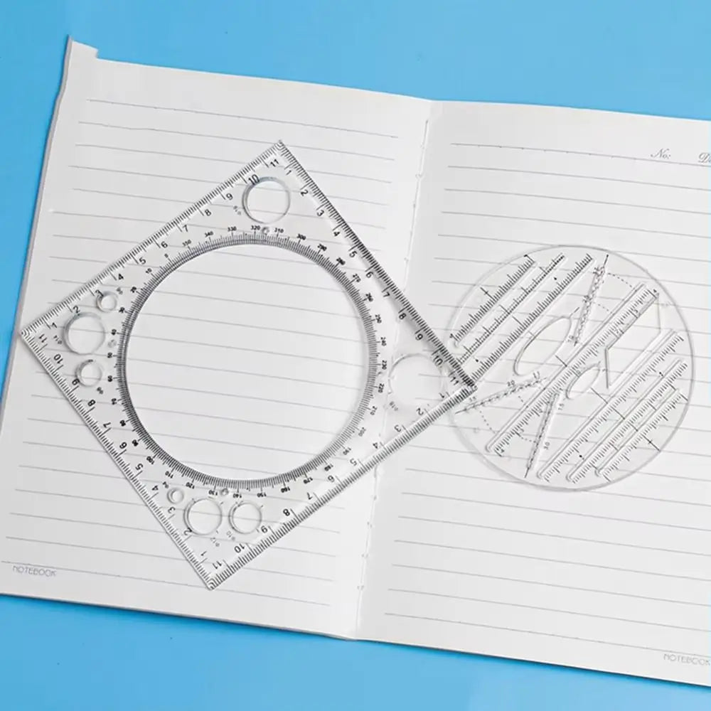 Transparent Rotatable Protractor Ruler – Geometry Drafting Tool