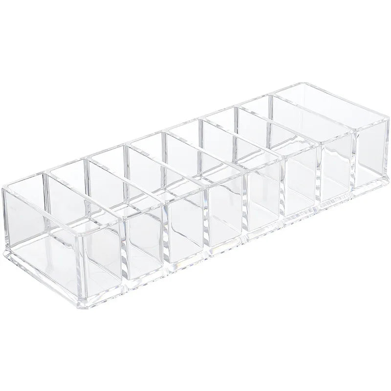 Transparent Acrylic Makeup Organizer – 6-Grid Desktop Storage Box