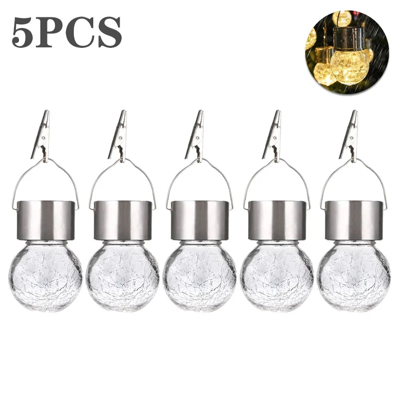 Solar Hanging Garden Lights – LED Cracked Glass Ball Lanterns