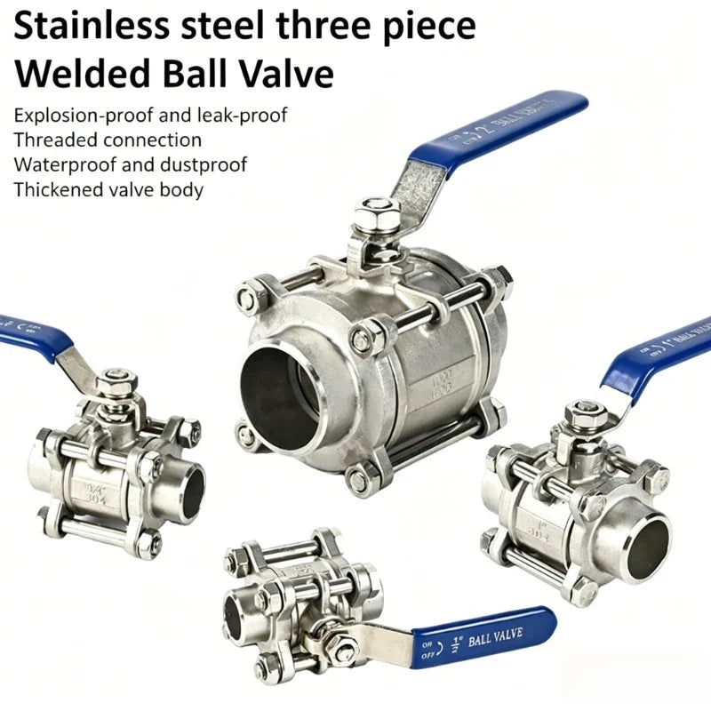 Stainless Steel BSP Three-Piece Ball Valve 1/2"–2" DN15–50