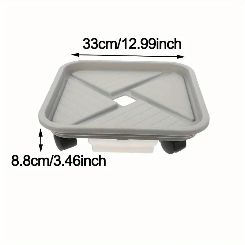 Plant Ball Cage Four Wheels Drainage Tray Square Flower Pot Mover
